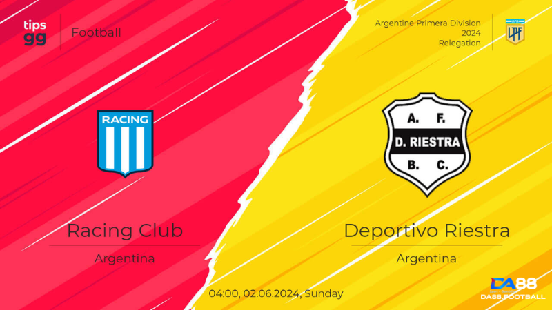 Nhận định Racing Club vs Deportivo Riestra 04h00 ngày 02/06: 3 điểm dễ dàng 5 Deportivo Riestra và Racing Club chưa từng gặp nhau trong lịch sử