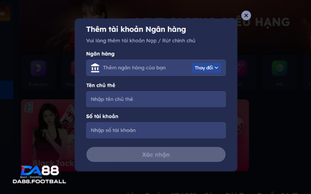 Bắn Cá Ăn Thưởng Lớn Cùng Nhà Cái DA 88 3 Quy trình nạp rút vô cùng nhanh chóng