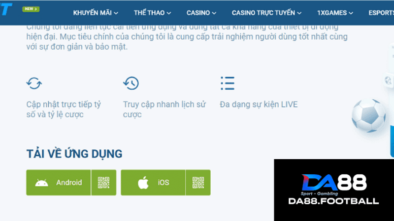 Sân chơi có tính năng ứng dụng cho các dòng điện thoại